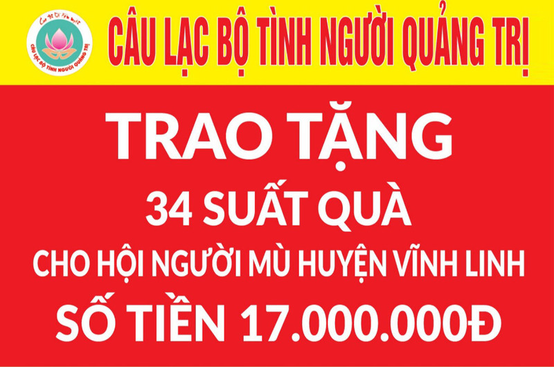 [Album] Tình Người Quảng Trị tặng 34 suất quà cho người mù huyện Vĩnh Linh